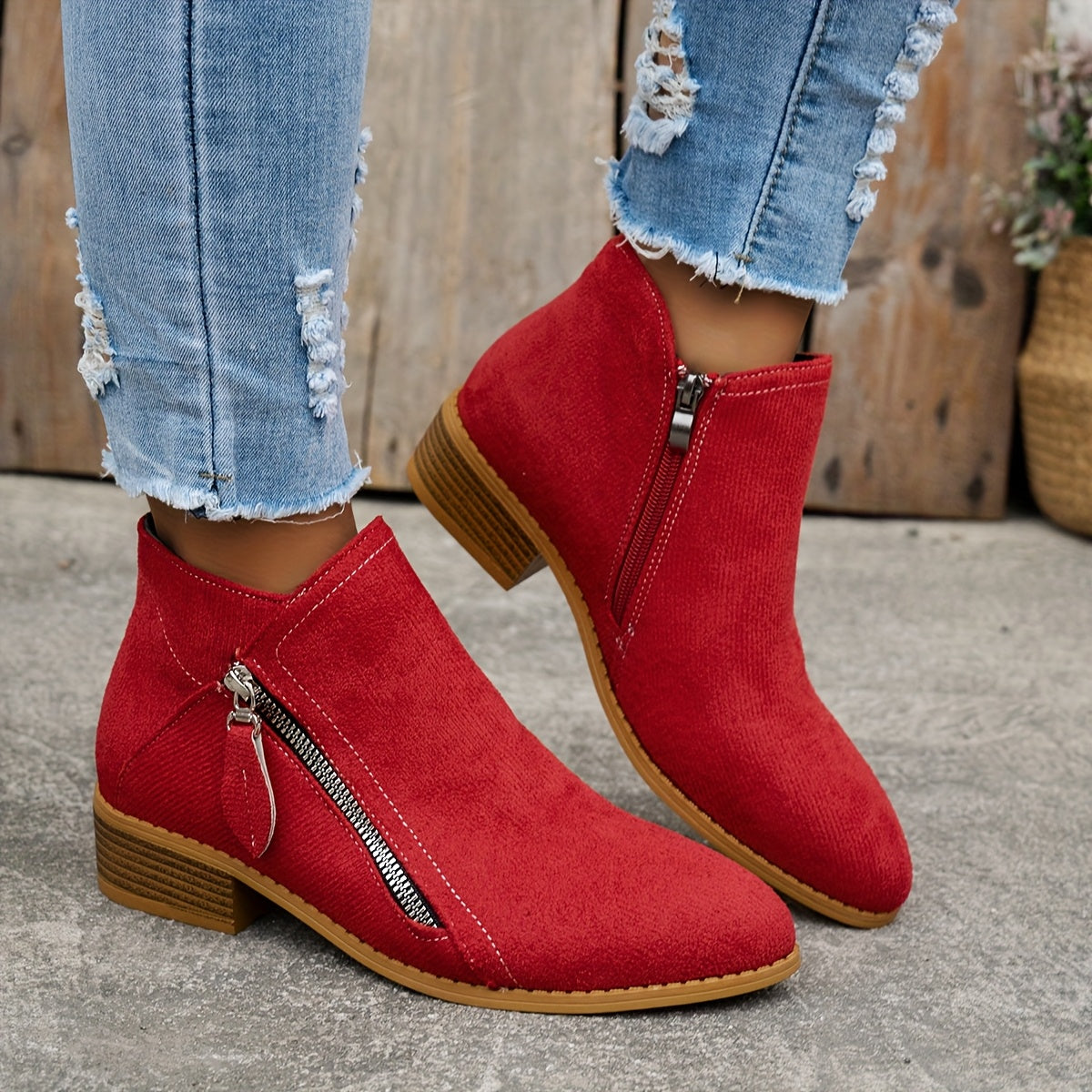 Dolly | Ankle Boots with Asymmetrical Zipper