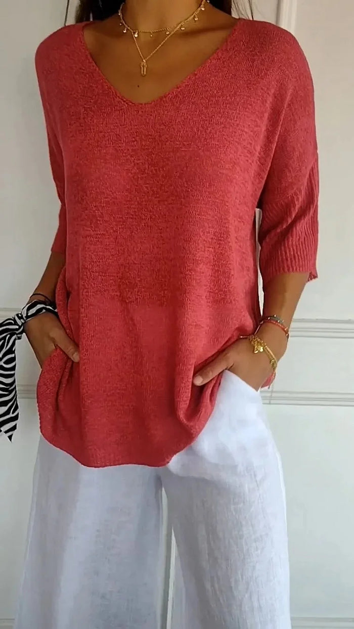 Loraine | Knitted Sweater with Three-Quarter Sleeves