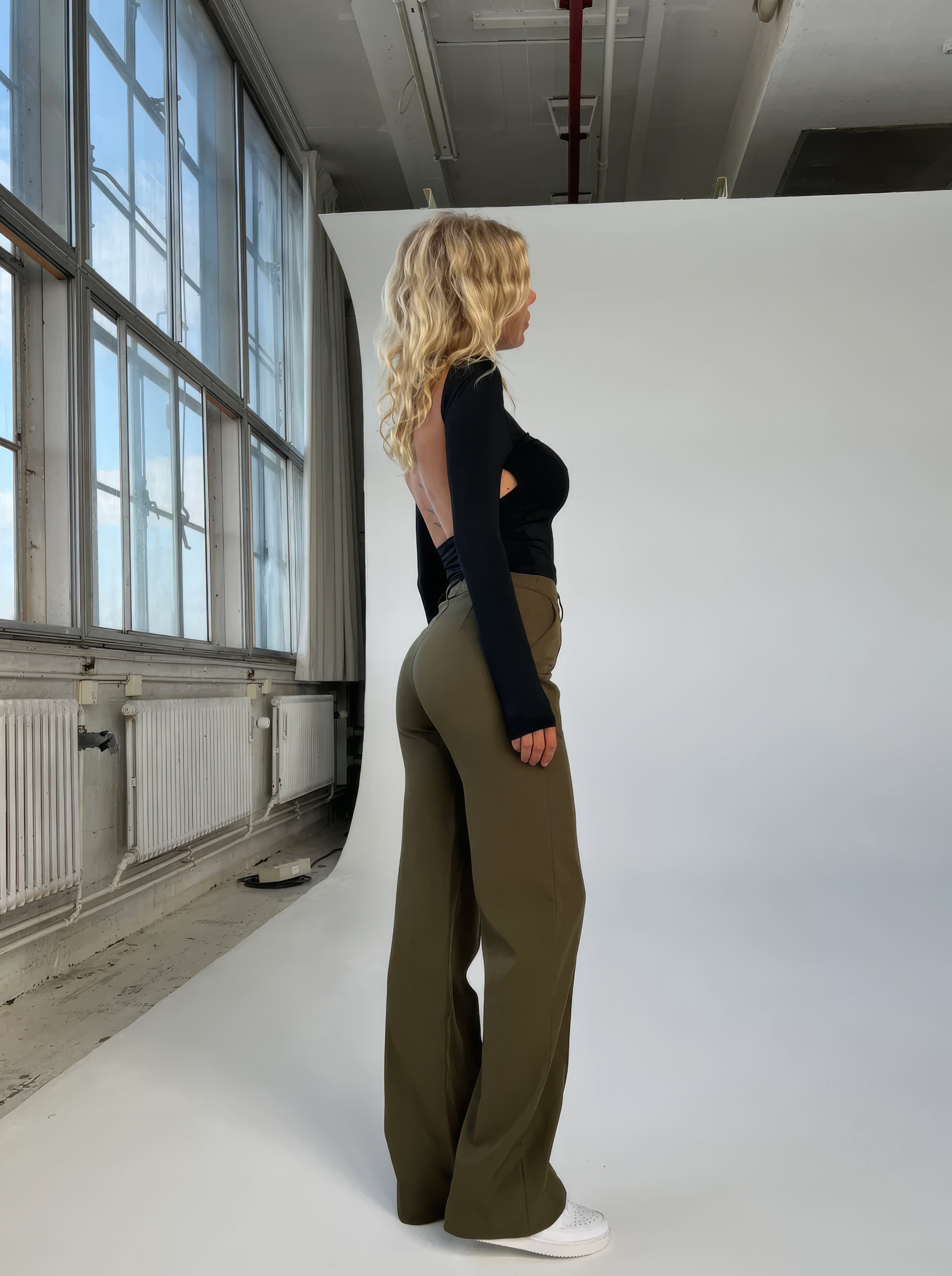 Eliza | Wide Leg Trousers with Seam Detail