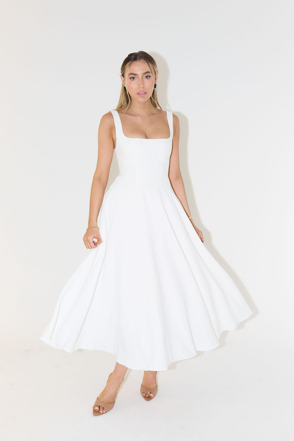 Armoni | Square Neck Midi Dress