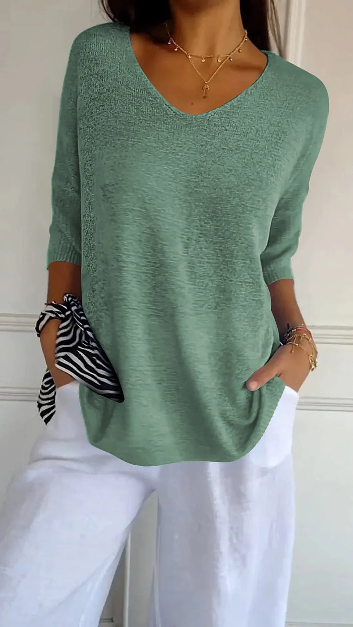 Loraine | Knitted Sweater with Three-Quarter Sleeves