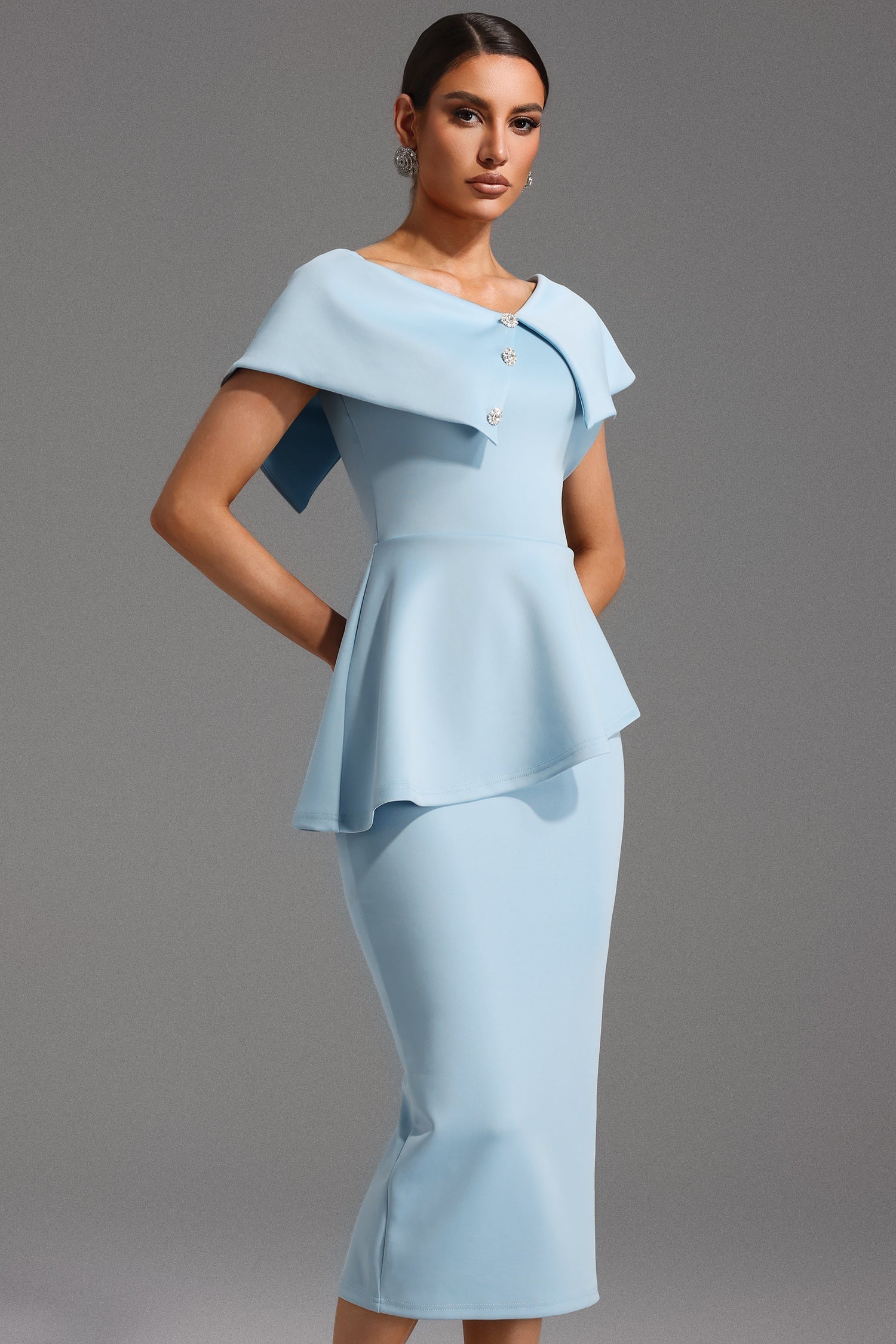 Makiah | Baby Blue Asymmetrical Dress