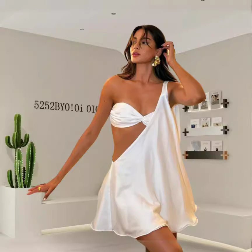 Pamelia | Women's Dress Asymmetrical Draped