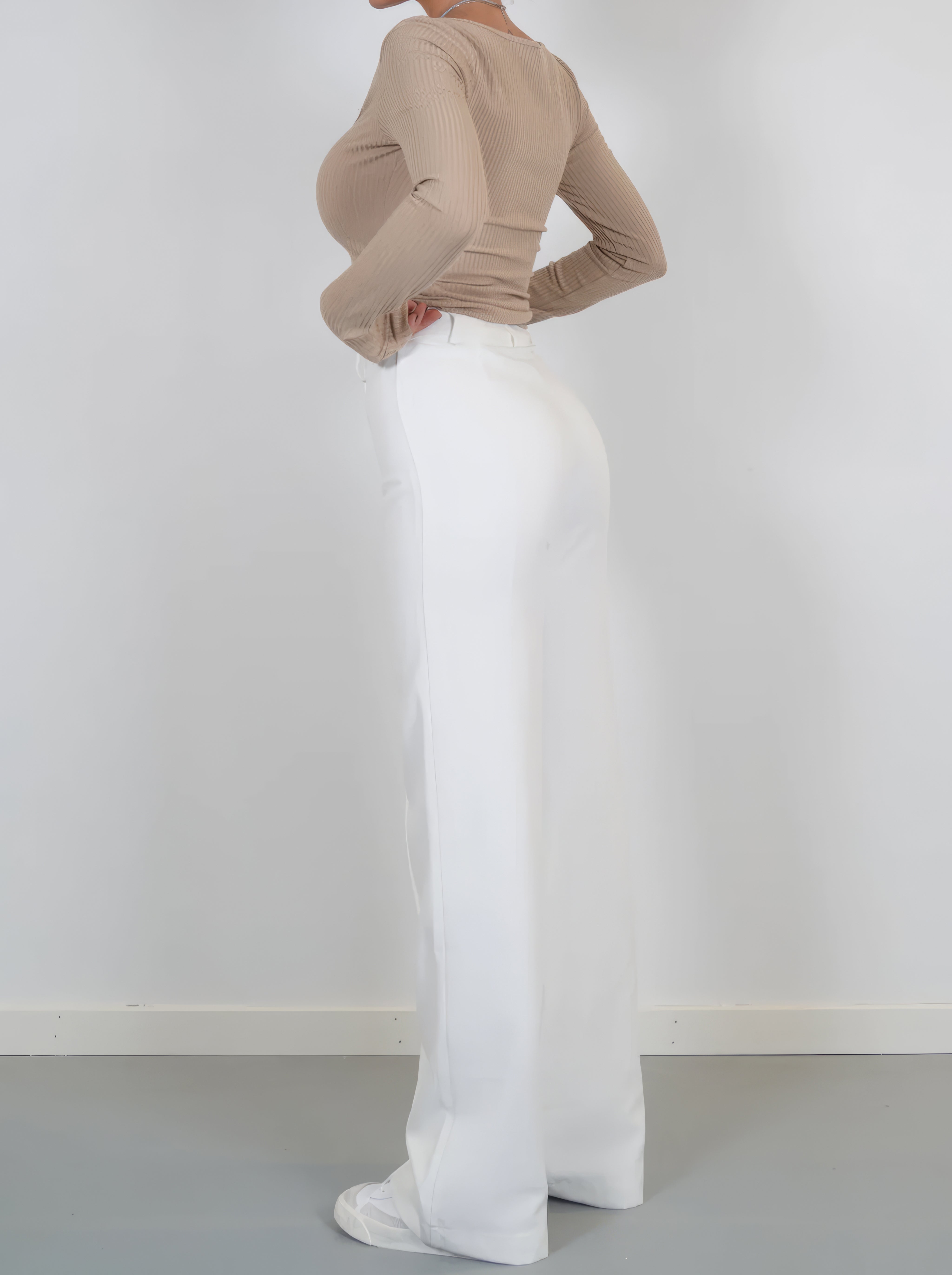 Eliza | Wide Leg Trousers with Seam Detail