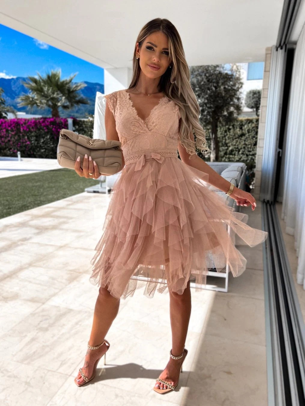 Lieke | Dress with Layered Tulle Skirt and Lace Bodice