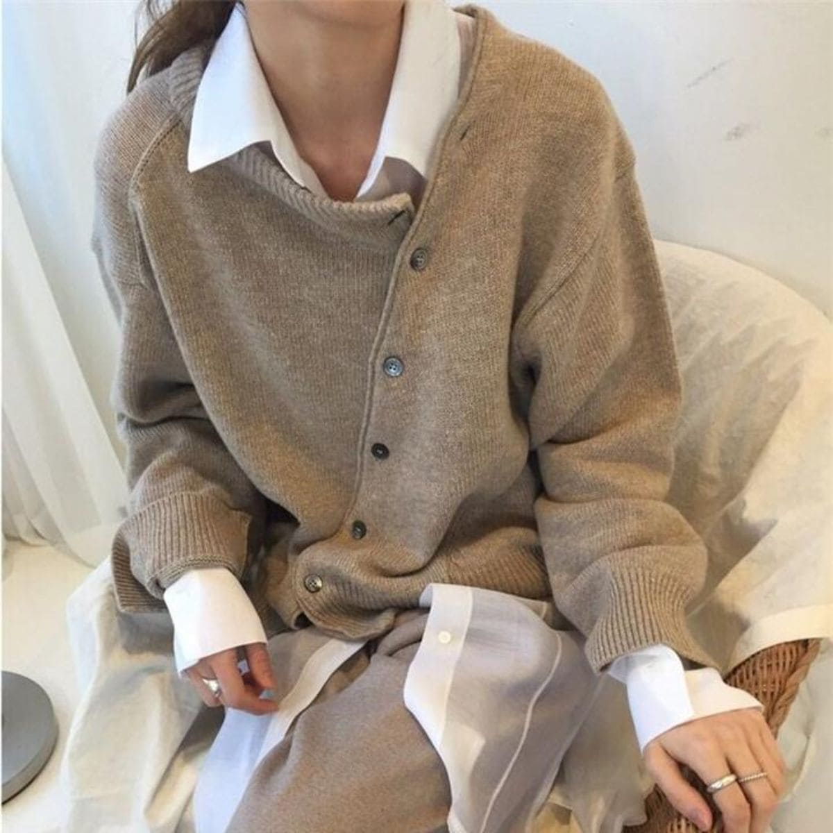 Tami | Women's Cardigan with Asymmetrical Buttons