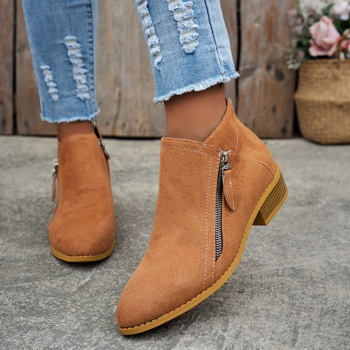 Dolly | Ankle Boots with Asymmetrical Zipper