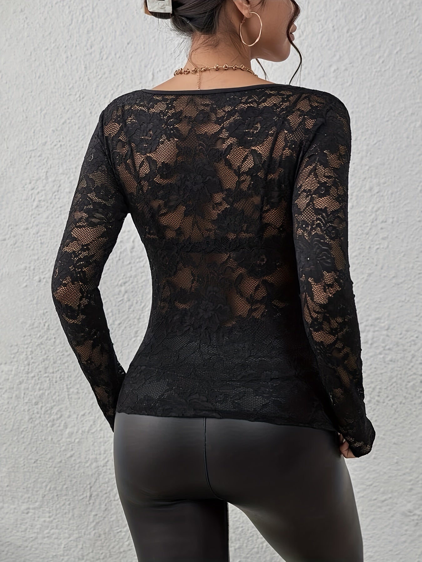 Kortney | Bodysuit Lace V-Neck Black