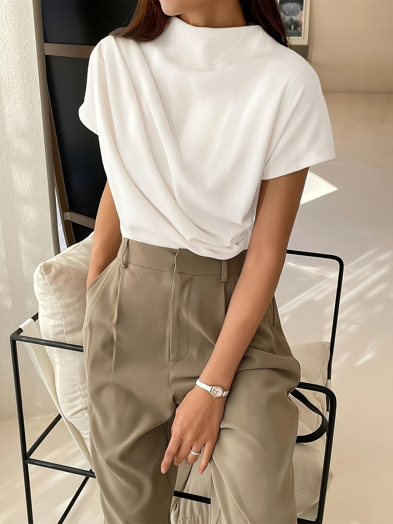 Rubie | Draped Neckline Top