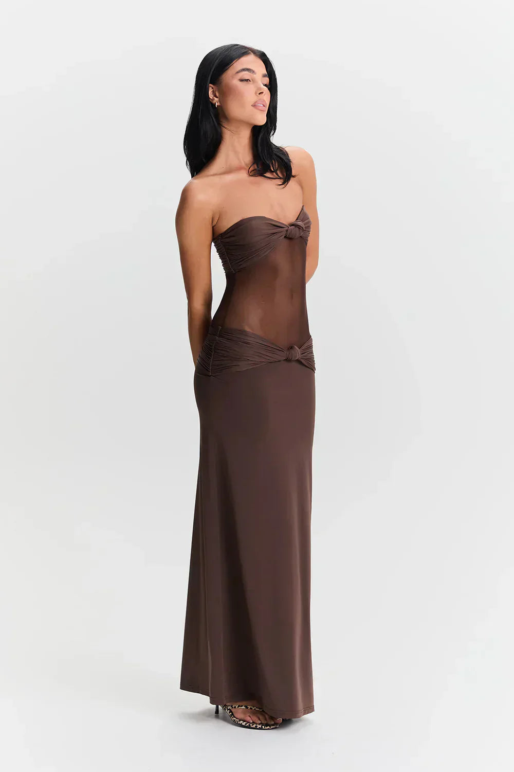 Ayesha | Dress Strapless Mesh Detail