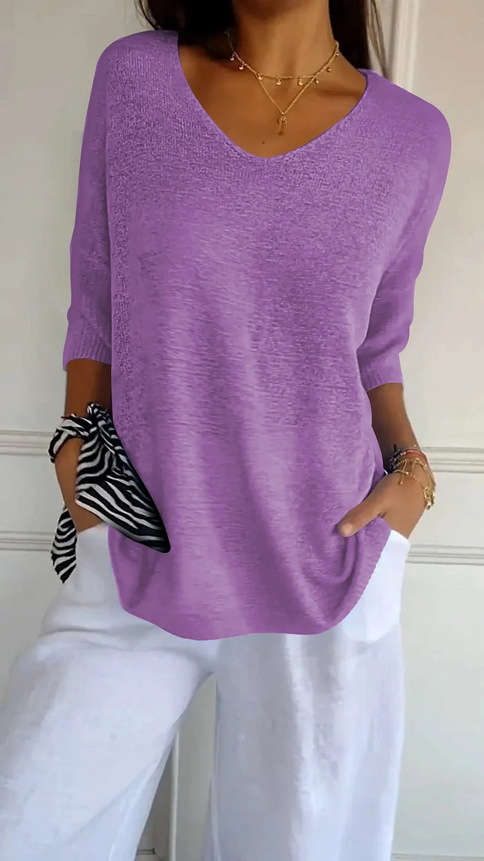 Loraine | Knitted Sweater with Three-Quarter Sleeves