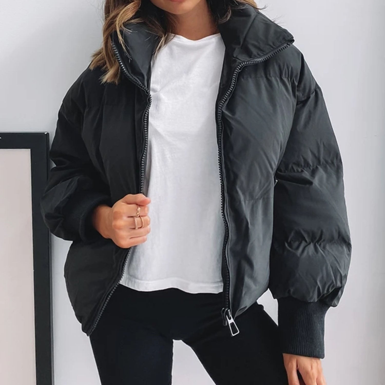 Feline | Puffer Jacket with stand-up collar