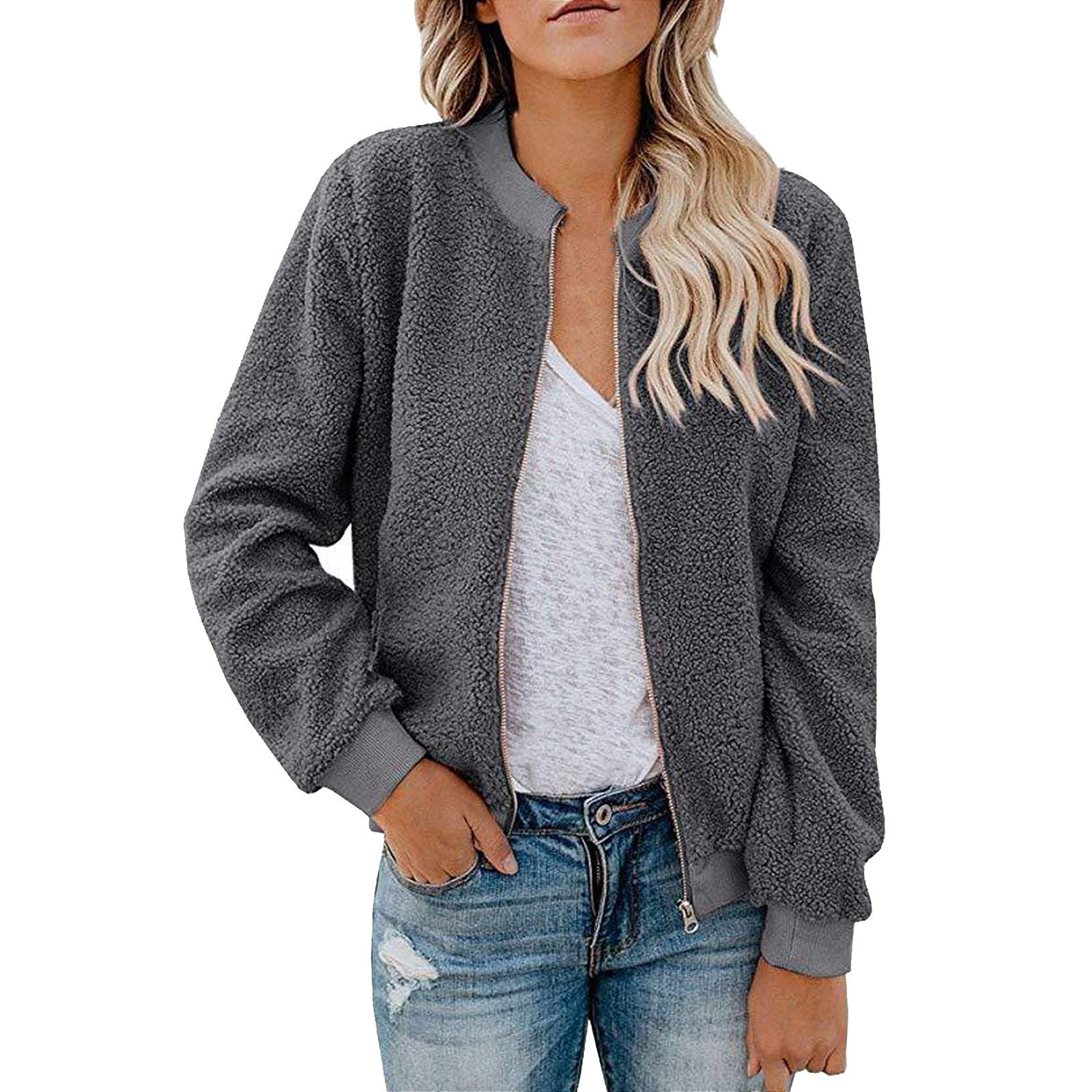Francheska | Bomber Jacket Plush Fleece