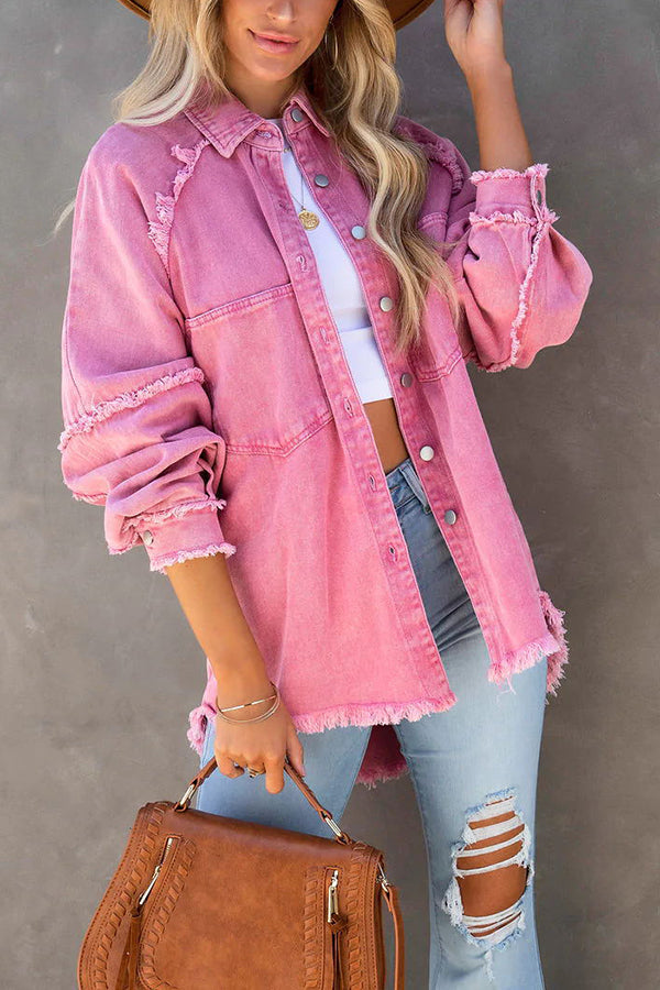 Leonora | Denim jacket with frayed details