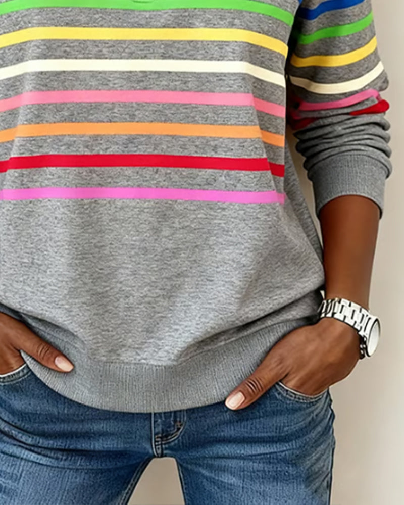Alyna | Sweatshirt with Colorful Stripes