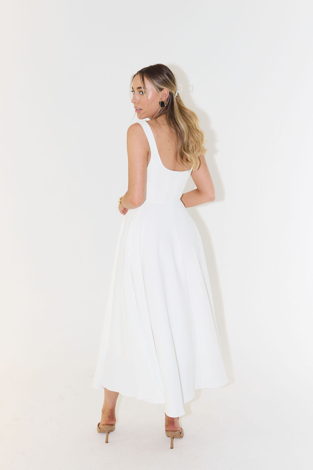 Armoni | Square Neck Midi Dress