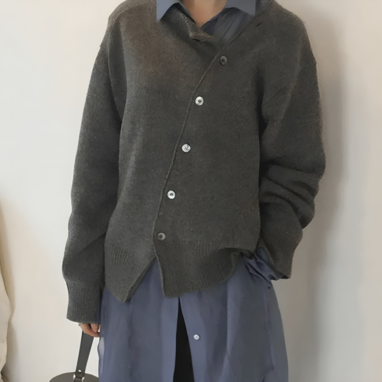 Tami | Women's Cardigan with Asymmetrical Buttons
