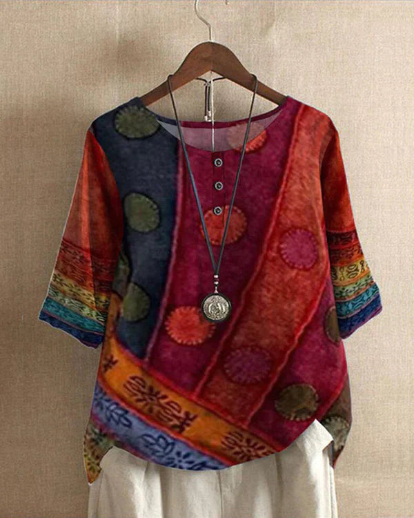 Cayla | Blouse Patchwork print