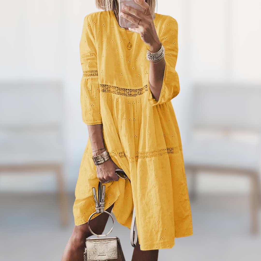 Tara | Relaxed Eyelet Midi Dress