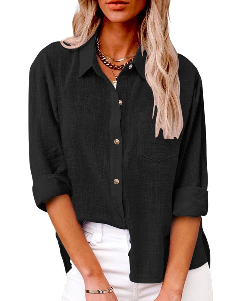 Jodie | Textured Linen Blend Shirt