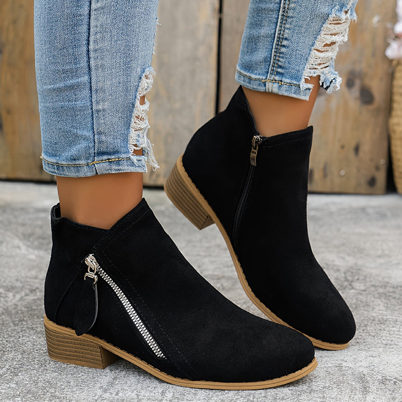 Dolly | Ankle Boots with Asymmetrical Zipper