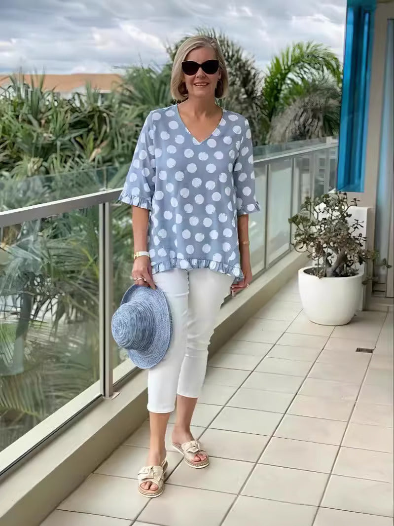 Bloomie - Stylish V-Neck Blouse