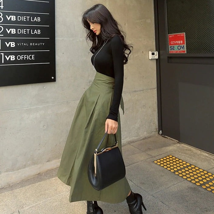 Chantel | Skirt with High Waist and Bow Detail