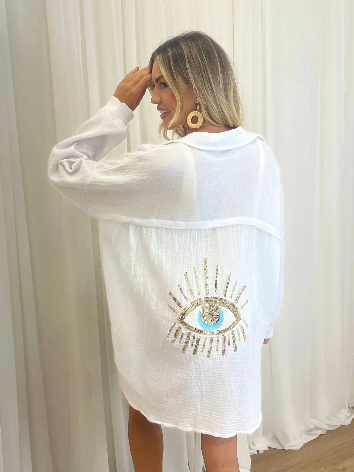 Dani | Oversized Shirt Sequin Eye