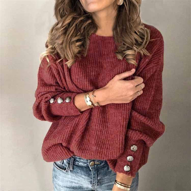 Gertrude | Refined Knitted Sweater for Women with Silver Details