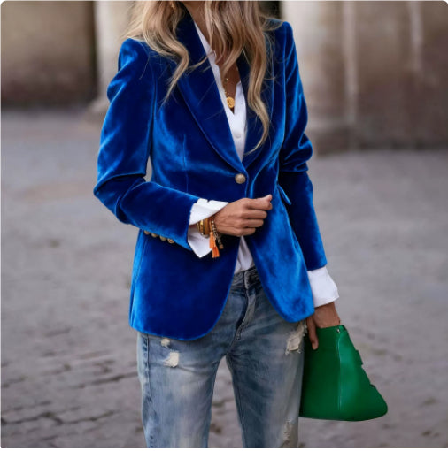 Katharine | Effortless Style Velvet Blazer Women