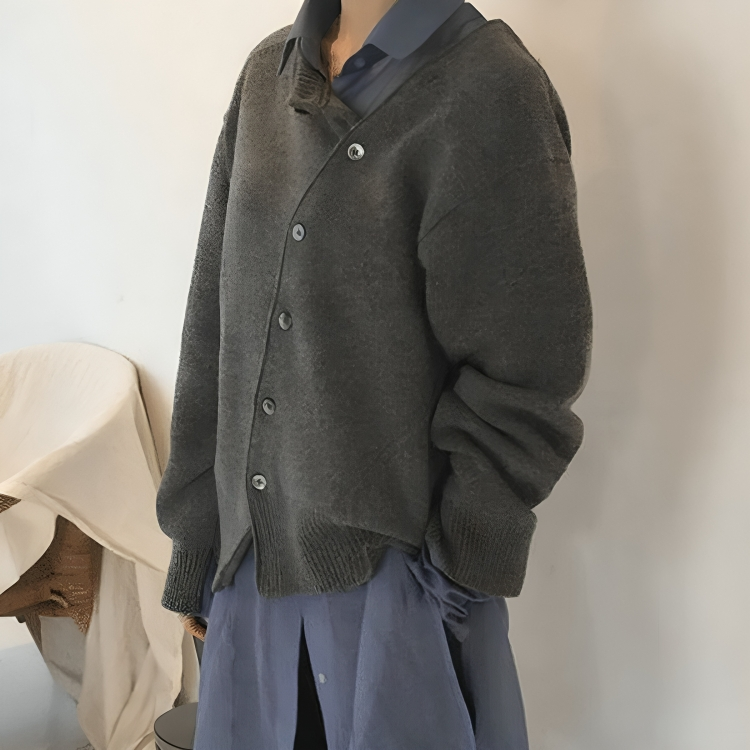 Tami | Women's Cardigan with Asymmetrical Buttons