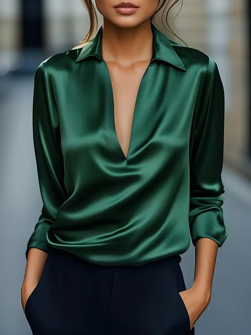 Kayleen | Deep V-neck blouse