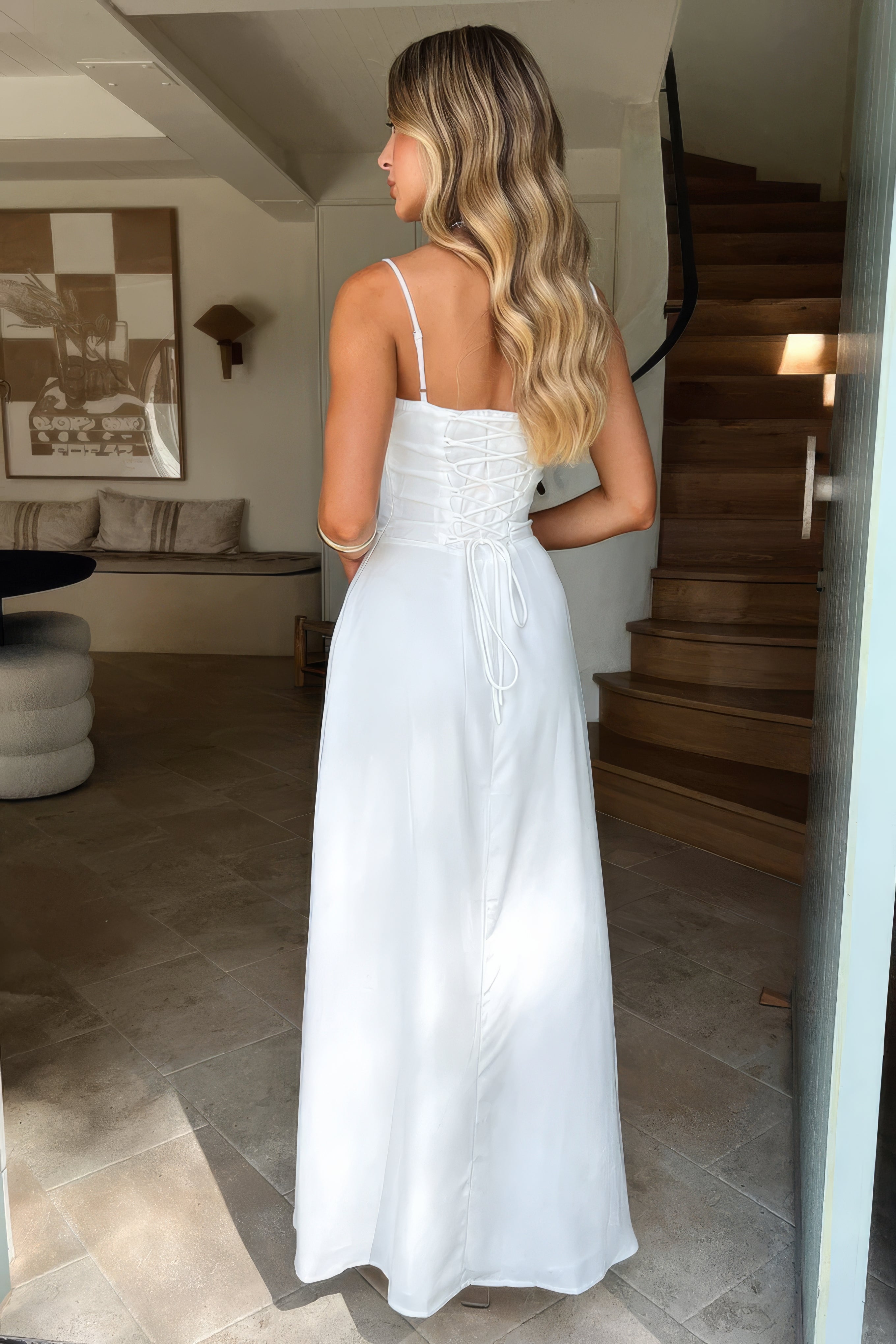 Fleur | Maxi Dress with Sweetheart Neckline & Bow Detail
