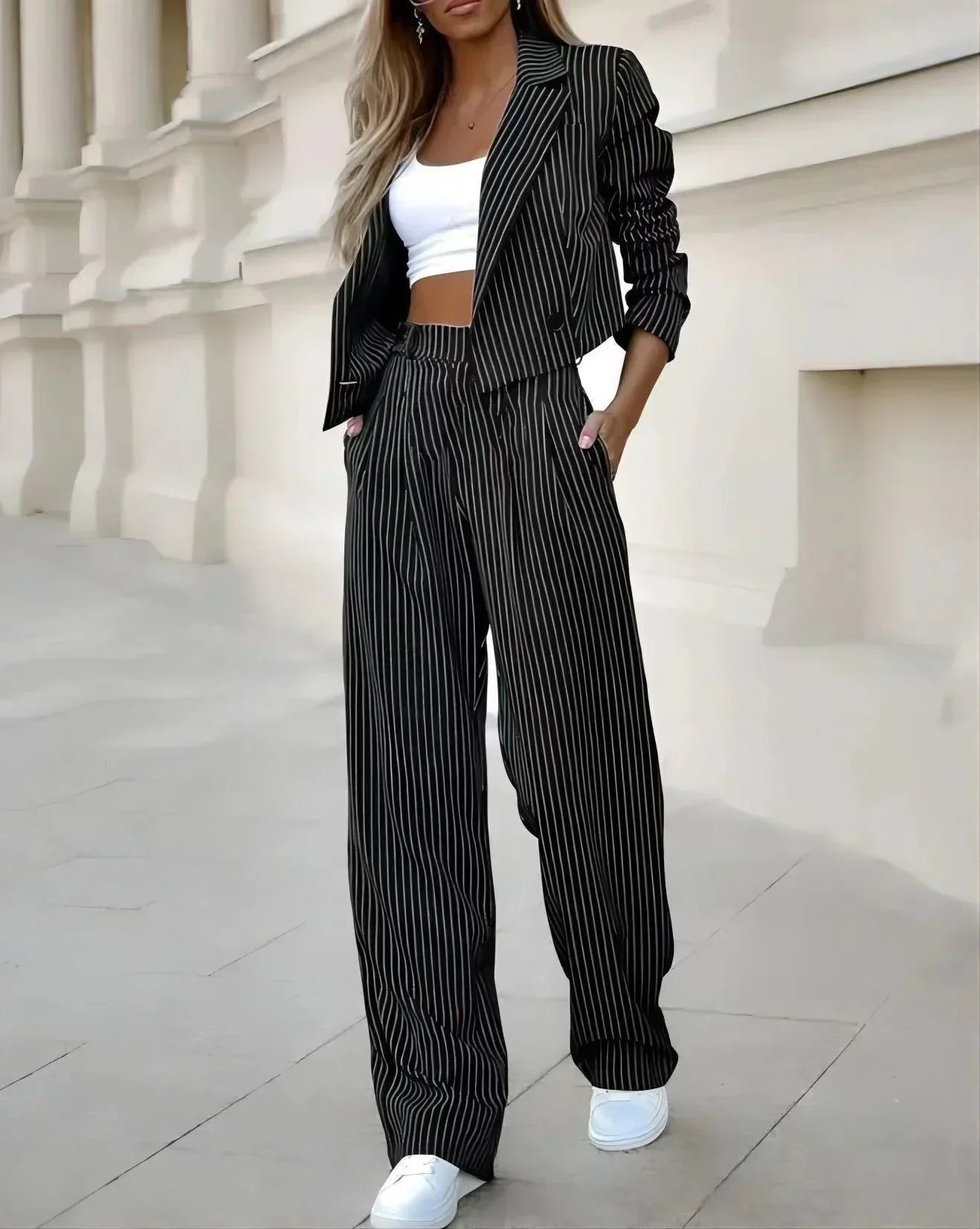 Joy | Women's Cropped Blazer and Wide Leg Suit