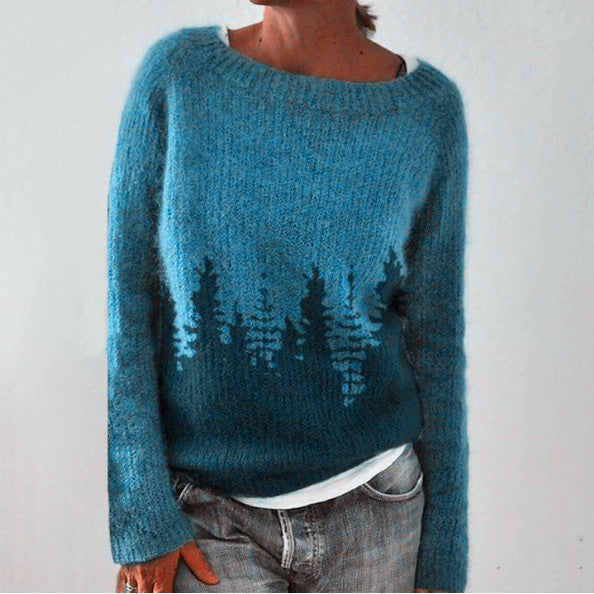 Sienna | Green Forest Print Sweater