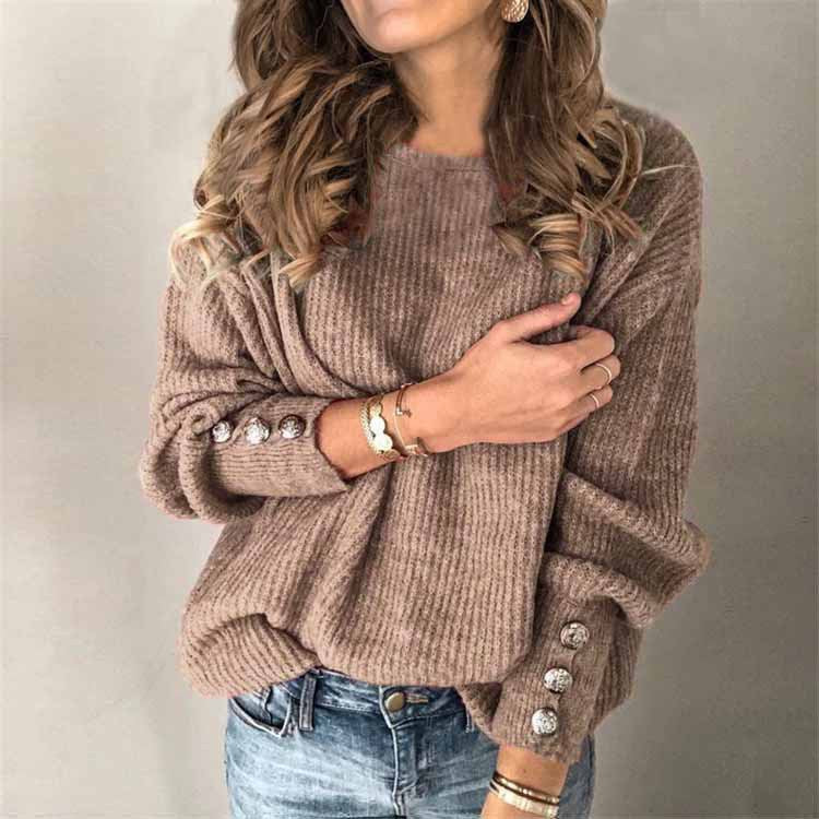 Gertrude | Refined Knitted Sweater for Women with Silver Details