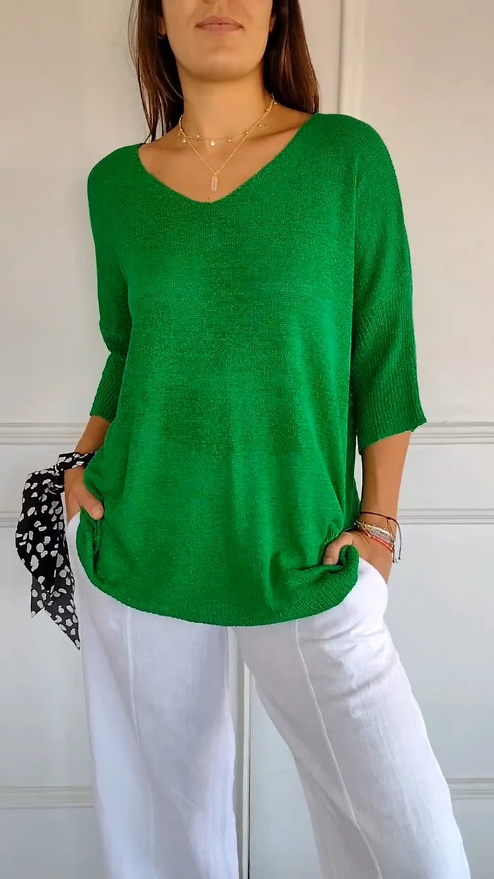 Loraine | Knitted Sweater with Three-Quarter Sleeves