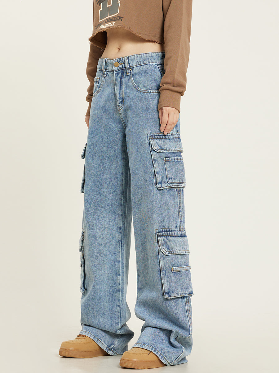Lena | Jeans with Multiple Cargo Pockets