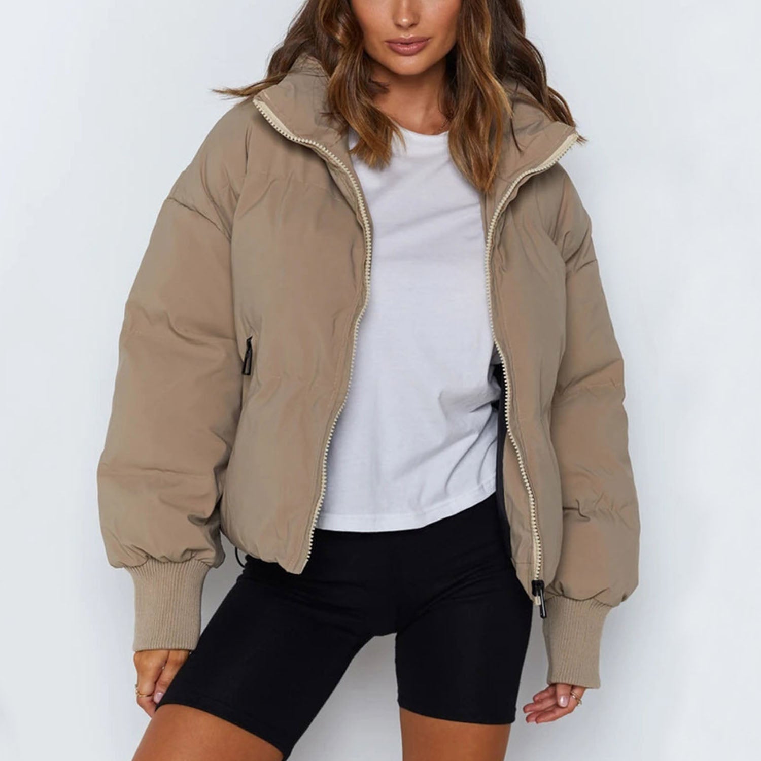 Feline | Puffer Jacket with stand-up collar
