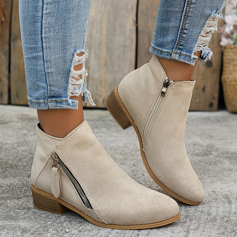 Dolly | Ankle Boots with Asymmetrical Zipper