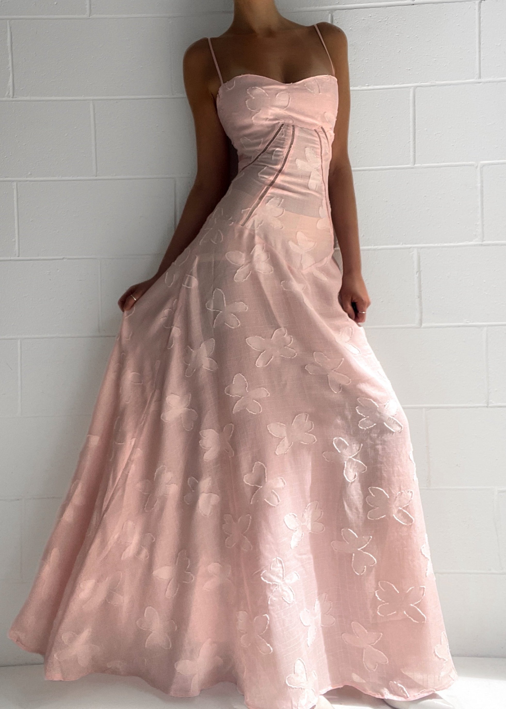 Freddie | Pink Midi Dress with Flowers