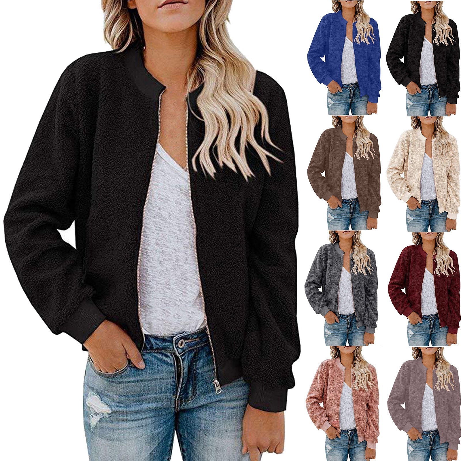 Francheska | Bomber Jacket Plush Fleece