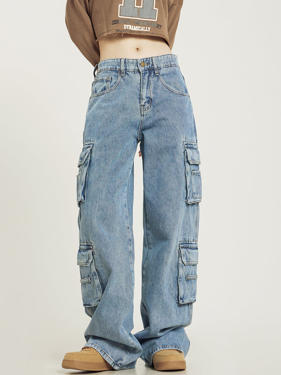 Lena | Jeans with Multiple Cargo Pockets