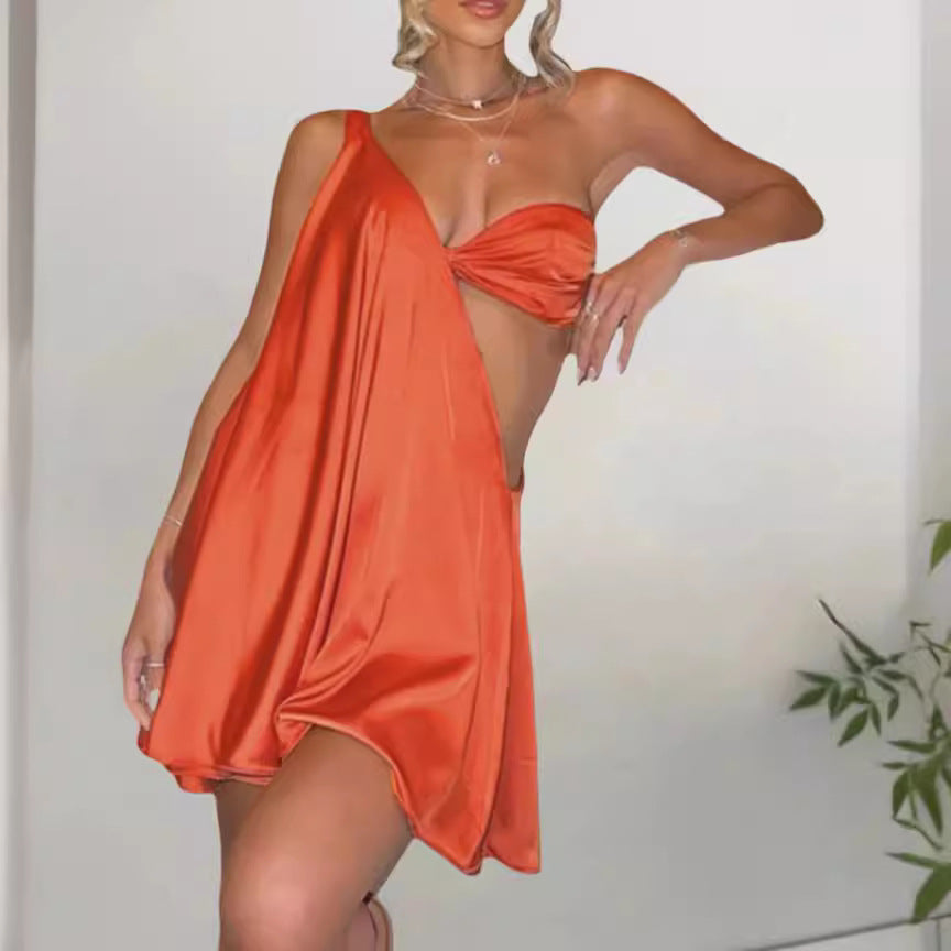 Pamelia | Women's Dress Asymmetrical Draped