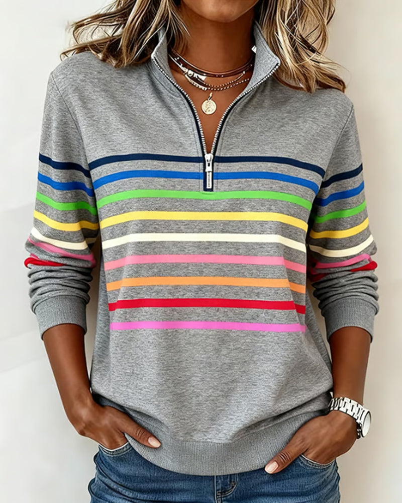 Alyna | Sweatshirt with Colorful Stripes