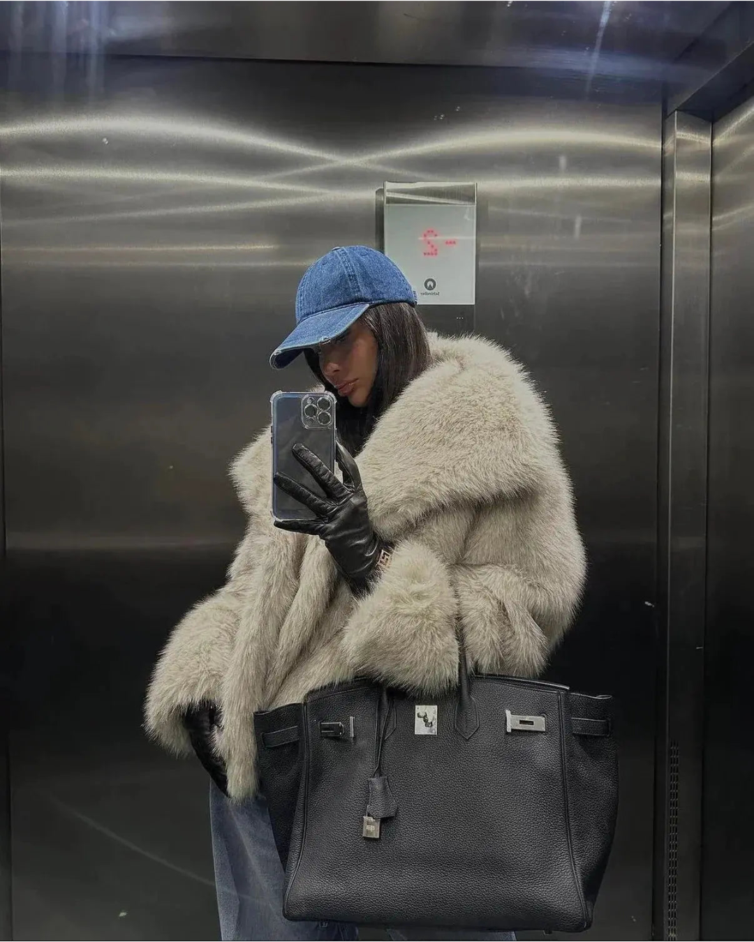 Yara | Faux Fur Coat with Wide Lapel Collar