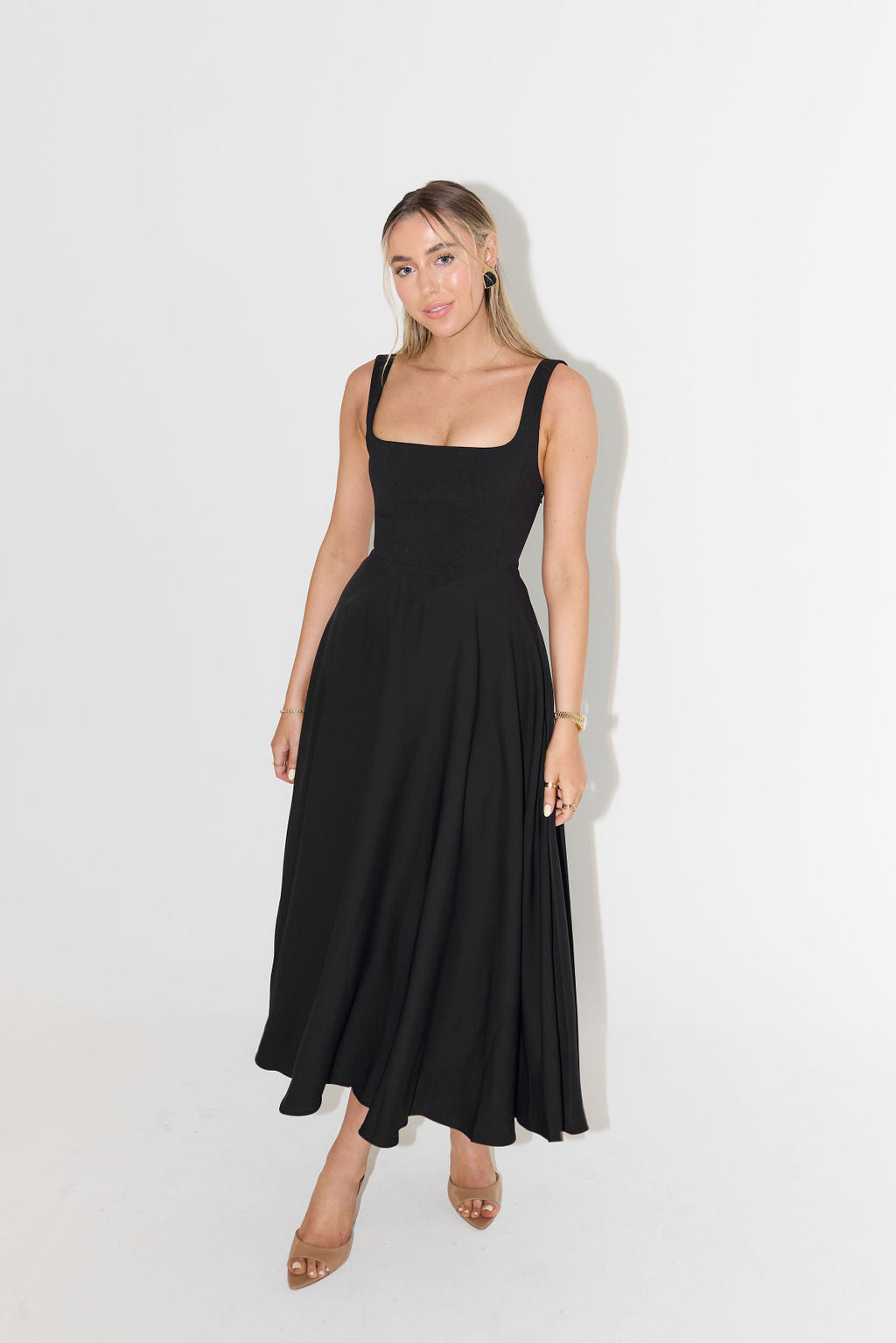 Armoni | Square Neck Midi Dress