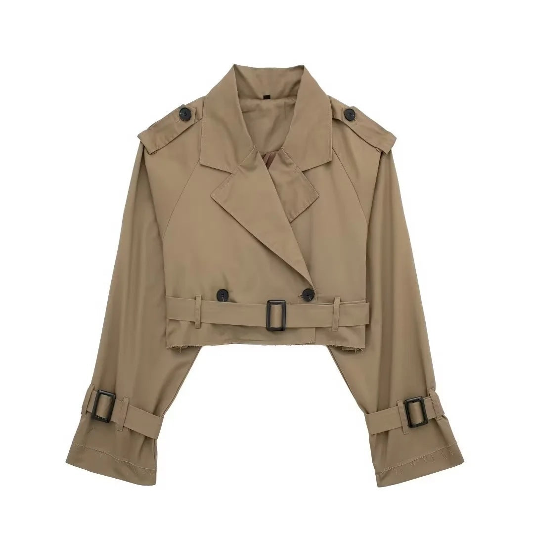 Fenna | Cropped Trench Jacket with adjustable waist