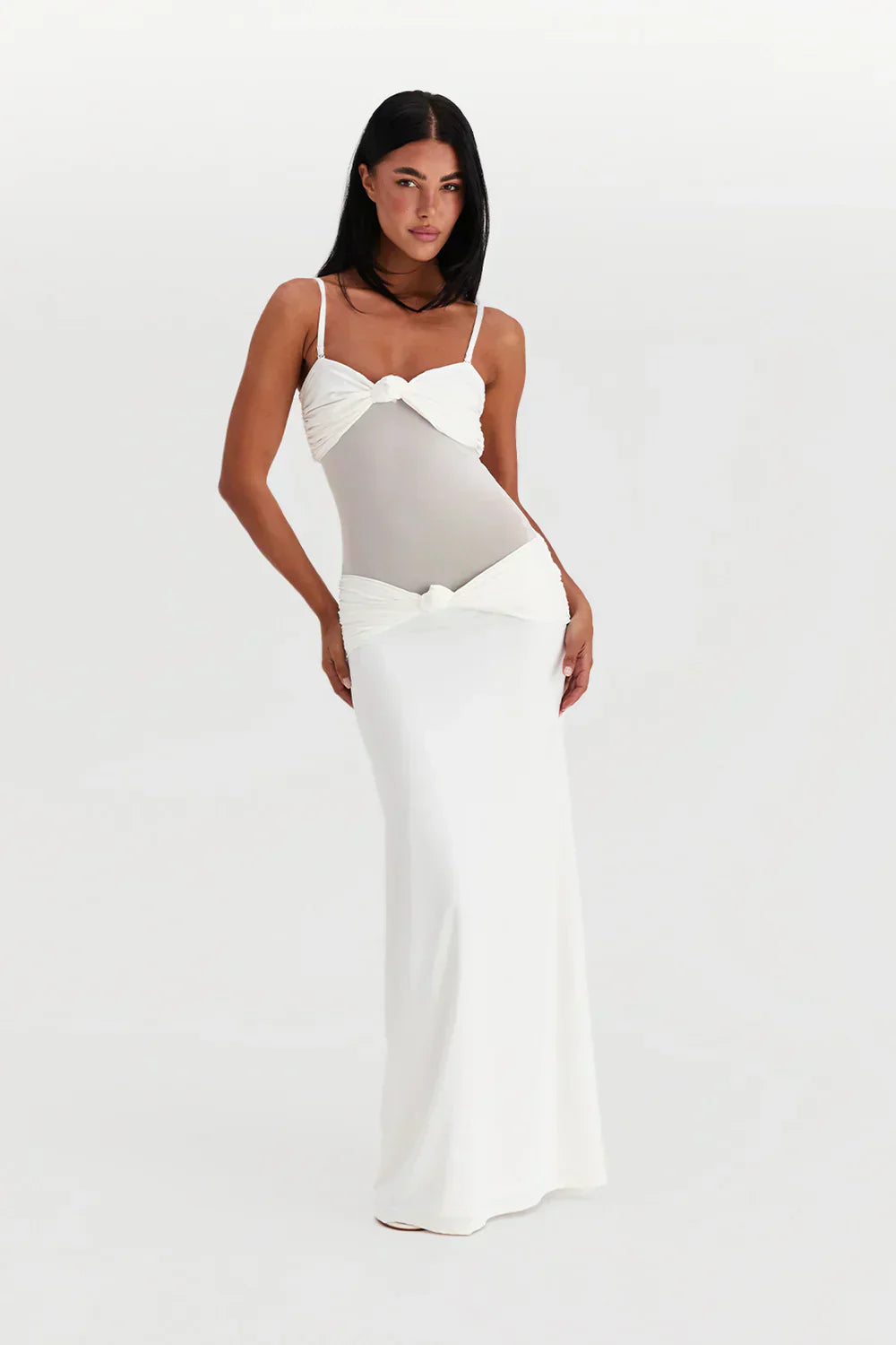 Ayesha | Dress Strapless Mesh Detail