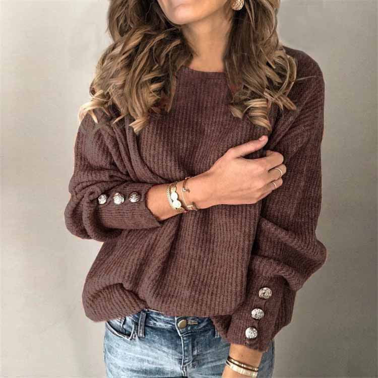 Gertrude | Refined Knitted Sweater for Women with Silver Details